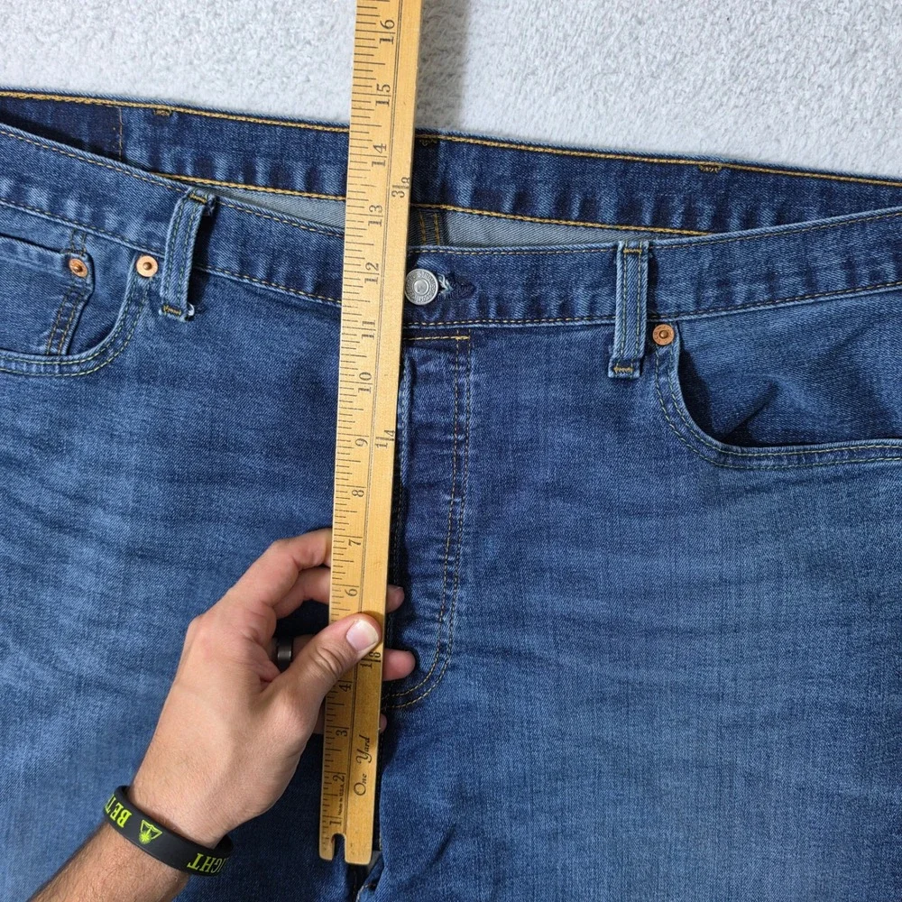Levi 501 Original Mens 40/32 Jeans Blue Stretch Straight Leg Button Fly Denim